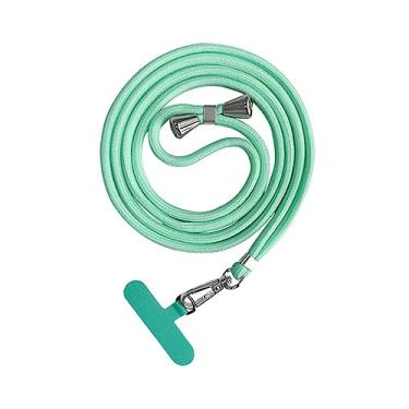 Imagem de Cordão para telefone, sistema de trava de segurança, alça antiperda removível para pescoço, tira para telefone, alça de segurança para ciclismo, menta verde