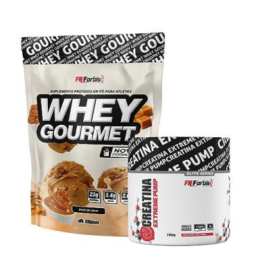 Imagem de Whey Protein Gourmet Refil 907g + Creatina Extreme Pump Elite Series 150g - FN Forbis Nutrition (Doce de Leite)