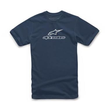 Imagem de Camiseta Alpinestars Wordmark Combo Azul Branco