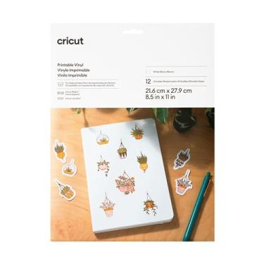 Imagem de Cricut Vinil imprimível - tamanho carta dos EUA (12 quilates), vinil imprimível para adesivos, etiquetas, papel de vinil para impressora jato de tinta, compatível com máquinas Cricut Maker, Explore 3