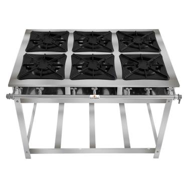 Imagem de Fogão Super 40 Kenok 6 Bocas Duplas Baixa Pressão FBSU6B.775