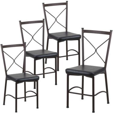 Imagem de Kit 4 Cadeiras Buffet em Alumínio para Cozinha, Restaurante - Trama