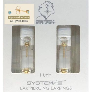 Imagem de Brinco Studex System 75 Adulto Aquamarine 3Mm - 48