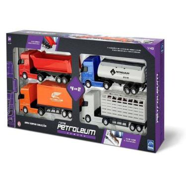 Imagem de Kit 4 Caminhao de Brinquedo - Petroleum Series 4 em 1 - 1476 ROMA JENSEN