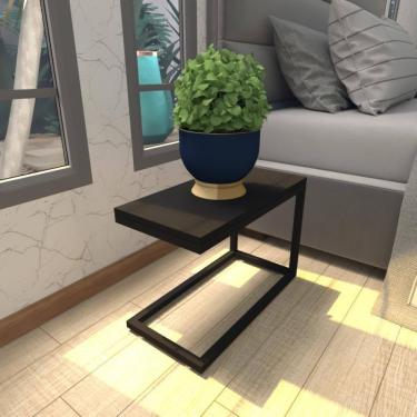 Imagem de Mesa De Cabeceira Industrial Preta Mdf Canto Quarto Mesas De Cabeceira Mesinha Cabeçeira Cabiceira