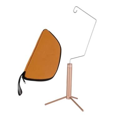 Imagem de predolo Lanterna de acampamento suporte da lâmpada durável portátil multiuso destacável pólo gancho suporte para caminhadas ao ar livre pesca churrasco, Rosa ouro