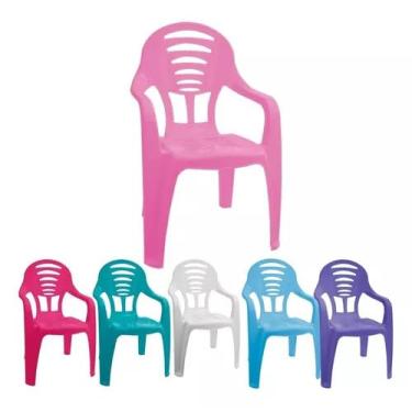 Imagem de Cadeira Infantil para Mesinha Rosa, Plástico Resistente, Ergonomia Confortável, Leve e Portátil, para Crianças de 3 a 10 Anos - Escritex