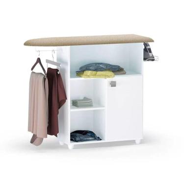 Imagem de Armário Multiuso com Tábua de Passar Passadeira Mariana com Porta Branco - AJL Móveis