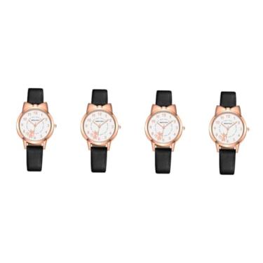 Imagem de Adorainbow 2 peças relógio feminino animal relógio de pulso decorativo relógios de moda para mulheres presente de festa terno feminino, Preto x 4 peças, 0.5X2.5X21.5CMx4pcs