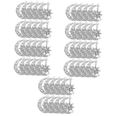 Imagem de Tofficu 50 Unidades lua sol pingente design de sol e lua de liga pingente em forma de lua brincos decoração encantos de colar DIY acessórios de joias faça você mesmo charme
