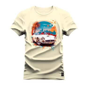 Imagem de Camiseta Plus Size Agodão T-Shirt Unissex Premium Macia Estampada Carro Paisagem Perola G1