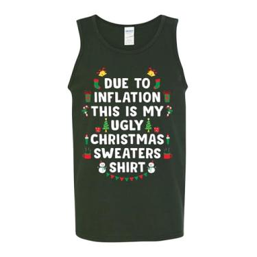 Imagem de Regata masculina Due to Inflation This is My Ugly Chirstmas, Verde floresta, M