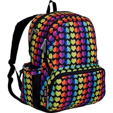 Imagem de Wildkin 17 Inch Kids Backpack for Boys & Girls, Features Three Zippered Compartment with Interior & Side Pockets Backpacks, Perfect for School & Travel Backpack for Kids, BPA-free (Rainbow Hearts)