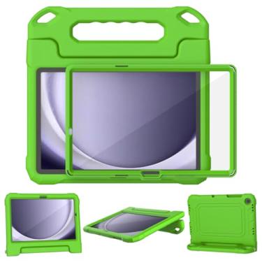 Imagem de SUPLIK Capa infantil para Samsung Galaxy Tab A9 Plus 28 cm 2023 (SM-X210/X216/X218), Galaxy Tab A9+ 11 polegadas com protetor de tela, capa durável à prova de choque leve com alça para crianças, verde