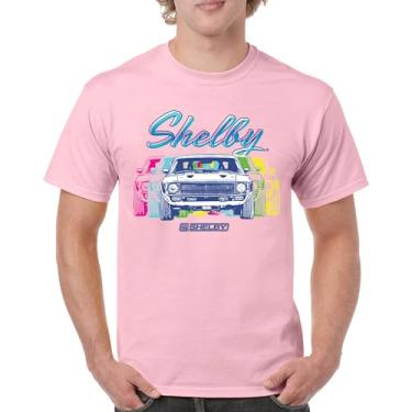 Imagem de Camiseta masculina Shelby GT500 1967 American Legend Mustang Racing Retro Cobra GT 500 Performance Powered by Ford, Rosa claro, G