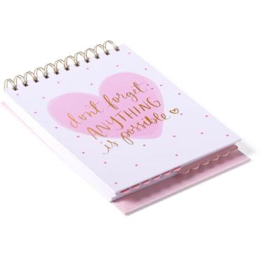 Imagem de Bloco de notas espiral superior forrado Eccolo com abas divisórias expostas (200 páginas), bloco de notas A5 "Anything Is Possible", ideal para anotações na escola, faculdade ou trabalho (branco, 15 x