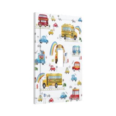 Imagem de Wpshijia Capa de interruptor de luz de interruptor de interruptor de luz de ônibus para crianças, 1 grupo, placa de parede, placa de interruptor elétrico para berçário, decoração de quarto de crianças