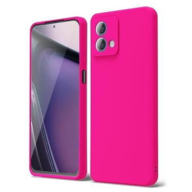 Imagem de Oakxco Capa para celular Motorola Moto G Stylus 5g 2023 silicone líquido, cor sólida brilhante fluorescente, linda fina borracha macia TPU lisa gel liso fosco capa protetora para mulheres, fúcsia rosa choque