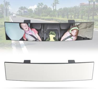 Imagem de LoyaGour Espelho retrovisor para carro, extensor de espelhos panorâmicos panorâmicos panorâmicos amplos de 30 cm, antirreflexo de matiz cromada, espelho retrovisor interno com clipe universal para