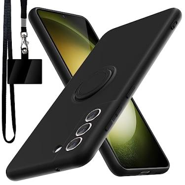 Imagem de YSLBWLE Capa para Samsung Galaxy S21 FE, suporte de anel giratório de 360° embutido, forro de microfibra macio antiarranhões, suporte para carro, capa de telefone Galaxy S21 FE para meninas e mulheres