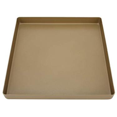 Imagem de Forma quadrada para assar, antiaderente, forma de bolo dourada, assadeira de liga de alumínio, forma quadrada de brownie, para bolos