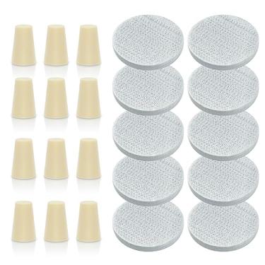 Imagem de Filtros de café reutilizáveis compatíveis com Toddy Cold Brew Maker – Filtros laváveis e rolhas para sistema de fermentação a frio, funciona com potes de pedreiro, jarras, jarros (10 filtros e 12