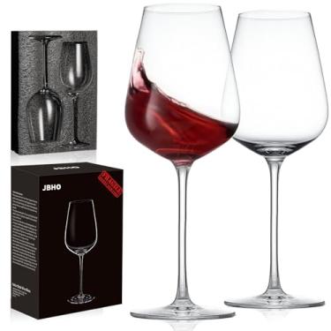 Imagem de JBHO Taças de vinho Bordeaux de cristal sopradas à mão estilo italiano - ótima embalagem de presente - Copos de vinho tinto vidro transparente premium sem chumbo - Conjunto de 59 a 510 g