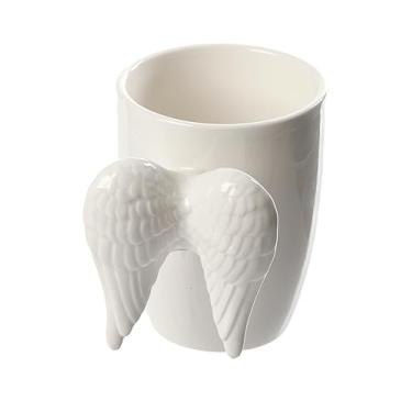 Imagem de Puckator Caneca com alça de cerâmica com asas de anjo brancas - Essenciais universitários - presentes fofos para namorada - canecas grandes para homens e mulheres bebidas quentes - presentes fofos -
