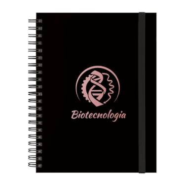 Imagem de Caderno Universitário Plus 10 Matérias Profissões Biotecnologia (Preto e Rosê)