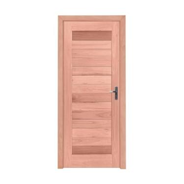 Imagem de Kit Porta de Madeira Lado da Abertura Esquerdo 213x94,5cm Batente 12cm Pe31 Esel Natural