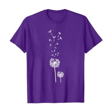Imagem de Camisetas femininas fofas gola redonda girassol flores silvestres estampa casual camiseta colorida blusa manga longa, Roxa, 3G