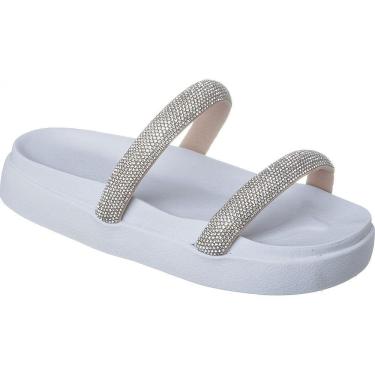 Imagem de Papete Birken Sandália 2 Tiras de Brilho Strass Chinelo Feminino  Moda Tendência Blogueiras.