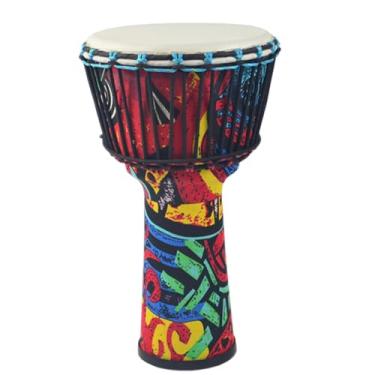 Imagem de Djembe Instrumento Tambor De Pele De Carneiro Com Corpo De Resina De Pvc De 12,5 Polegadas, Pandeiro Ajustável, Tambor Africano Adulto Tambor africano Profissional (Color : D)