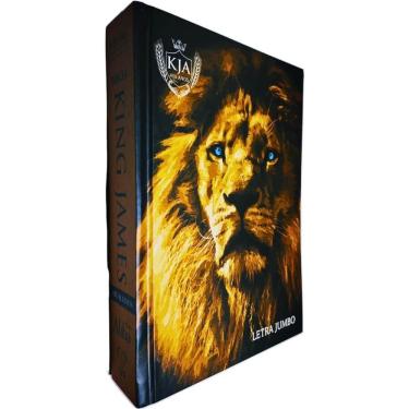 Imagem de Bíblia Sagrada Kja King James Atualizada Letra Jumbo Edição De 400 Anos - 1611 Capa Dura Leão Vetor