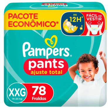 Imagem de Fralda Calça Pampers Pants Ajuste Total Xxg 78 Unidades