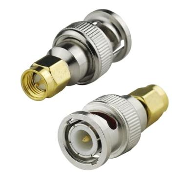 Imagem de DHT Electronics 2 peças Adaptador coaxial RF SMA macho para BNC macho