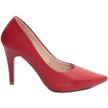 Imagem de Torricella, Sapato Scarpin Salto Alto Bico Fino Stiletto Agulha Feminino 9cm (Vermelho, BR, Adulto, Numérico, P, 35)