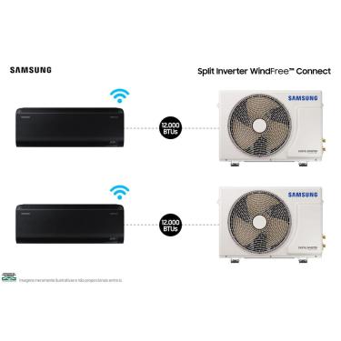 Imagem de Combo - Ar condicionado Split Inverter Samsung WindFree™ Connect Sem Vento 2X12.000 BTUs Quente e Frio