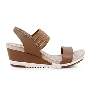 Imagem de Sandália Modare Anabela Ultra Confort (36, Marrom/Bege)