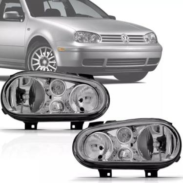 Imagem de Farol Golf 1999 2000 2001 2002 2003 2004 2005 2006 2007 Cromado Sem Auxiliar - UNIDADE Lado:DIREITO (PASSAGEIRO)
