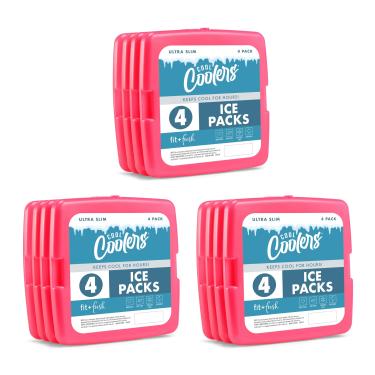 Imagem de Coolers Cool Coolers da Fit + Bolsas de gelo finas frescas, reutilizáveis e de longa duração, bolsas frias para refrigeradores, bolsas de gelo planas para lancheiras. Acessórios para lancheiras,