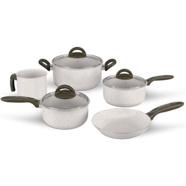 Imagem de Jogo de Panelas 5 Peças Ceramic Life Suprema Vanilla Brinox