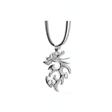 Imagem de Colar de dragão luminoso com fluorescência noturna banhado a prata antiga que brilha no escuro para homens e mulheres festa verde sagrado, 123, 123 cm