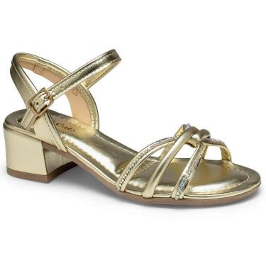 Imagem de Sandalia Salto Baixo Meninas Pink Cats Brilho Metalizado V4493