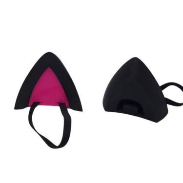 Imagem de Par de orelhas de Gato para fone de ouvido - Garcia 3D, preto e rosa