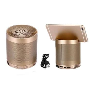 Imagem de Caixa De Som Portatil Com Bluetooth Usb Q3 - Dourado - Wireless Speake