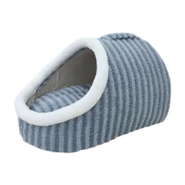 Imagem de Ioensy Pet Cat Dog House Dog Cat Bed Confortável Aconchegante Auto Aquecedor Macio Canil Cama Cão Pet Shelter para Filhote de Cachorro de Inverno Gatos, Azul