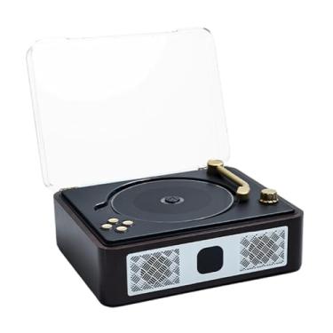 Imagem de AsrMyjcx Dispositivo de Reprodução de Música, 100 Hz, Alto-falantes Duráveis, Toca-discos Sem Fio para Uso em Casa, Marrom