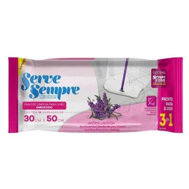 Imagem de Pano De Limpeza Umedecido Microfibra Chão Aroma Lavanda AJJ-01 - Serve
