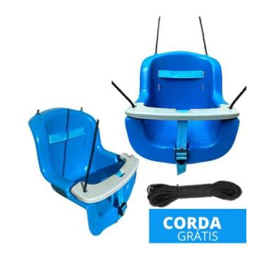 Imagem de Balanço Infantil Suspenso Menino Bebê Azul Brinquedo Criança - Cia do 
